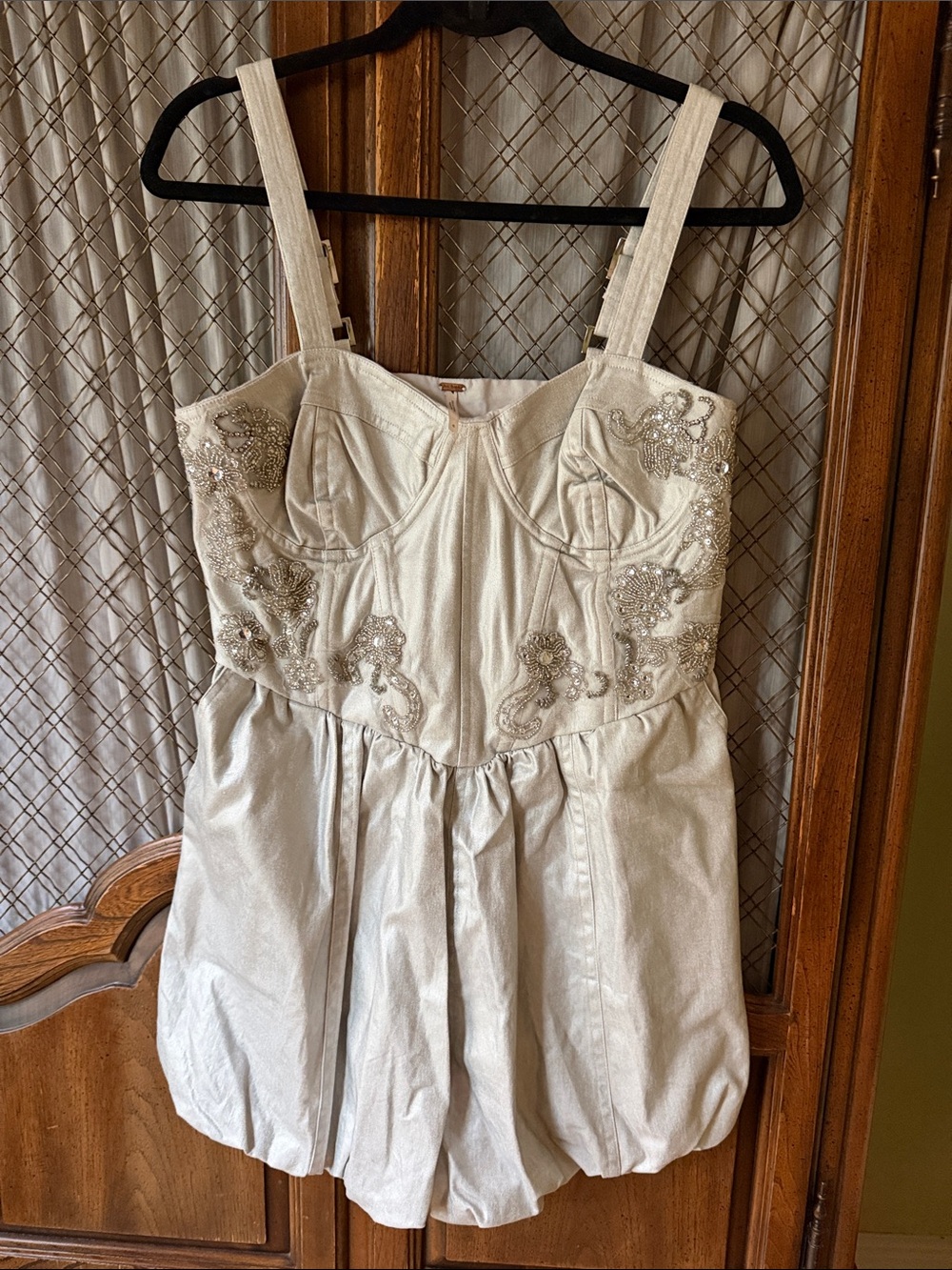 Free People Embellished Bustier Bubble Romper SIZE 6